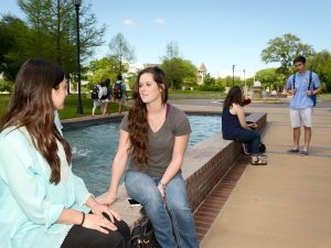Students by the Fountain